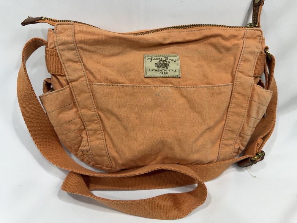 Fossil Womens Handbag Authentic Style 1954 Orange Can As Bag Hobo Hippie